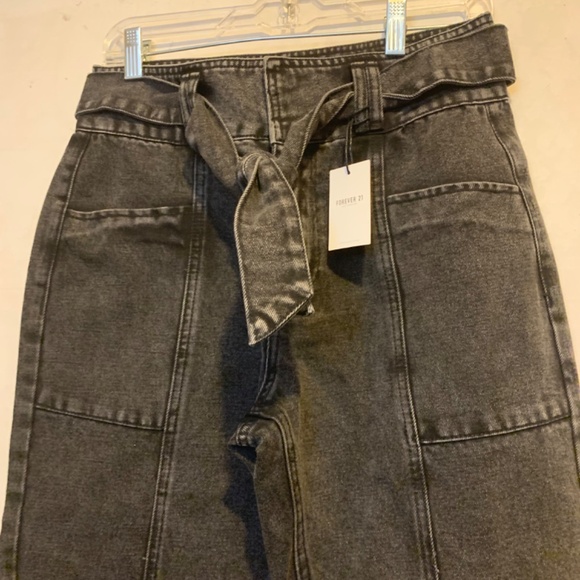 Forever21 Washed Black Size 28 Belted Jeans - Picture 6 of 6